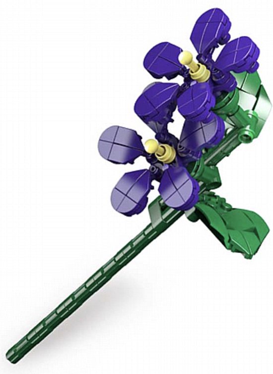 Hollandse Paarse Viooltjes Violen Bloem Bouwpakket | LEGO® Compatible | Violet | Bloemen | Bloemstuk | 145 Bouwstenen | Toy Brick Lighting®