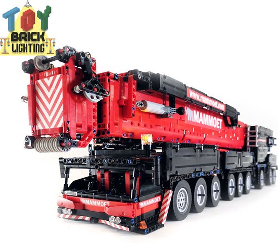 V2 Liebherr LTM 1750 9.1 Mammoet EDITION Telekraan Hijskraan VERSION 2 - LEGO Technic Compatible Bouwpakket van Toy Brick Lighting® | 7768 Bouwstenen | Vrachtwagen | Truck | Hijskraan | Telekraan | Bouw & Constructie