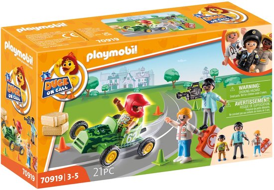 PLAYMOBIL Duck On Call - Ambulance actie. Help de racer! - 70919