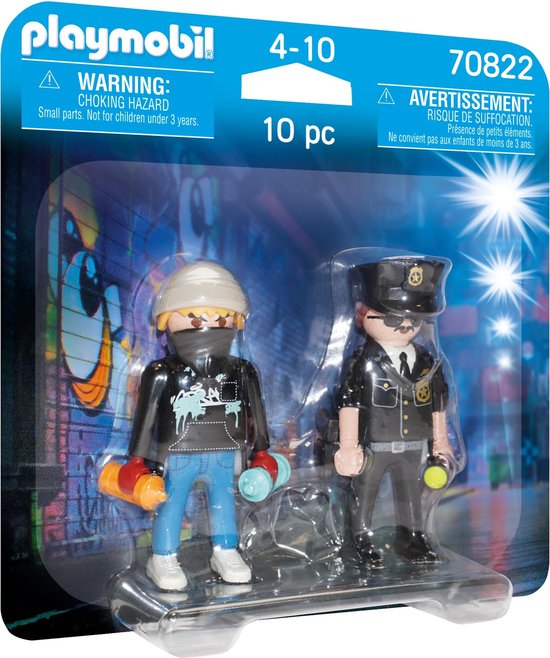 PLAYMOBIL DuoPack politieagent en graffiti spuiter- 70822