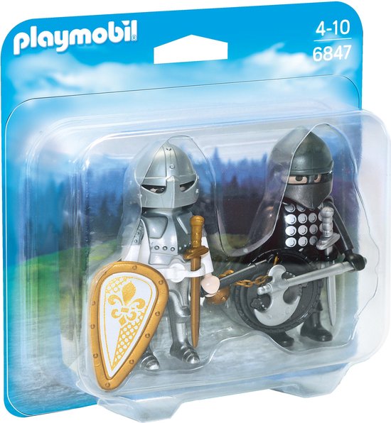 PLAYMOBIL Duopack zwarte en zilveren ridder - 6847