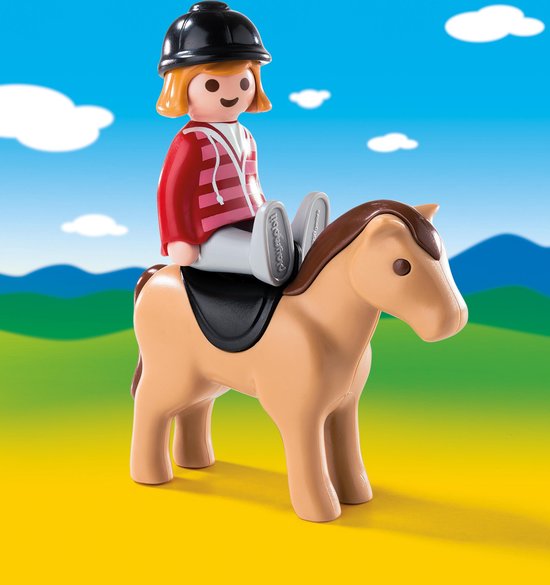 PLAYMOBIL 1.2.3 Ruiter met paard - 6973