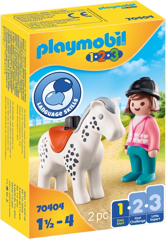 PLAYMOBIL 1.2.3 Ruiter met paard - 70404