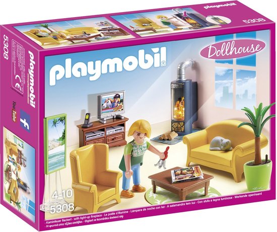 PLAYMOBIL Woonkamer met houtkachel - 5308