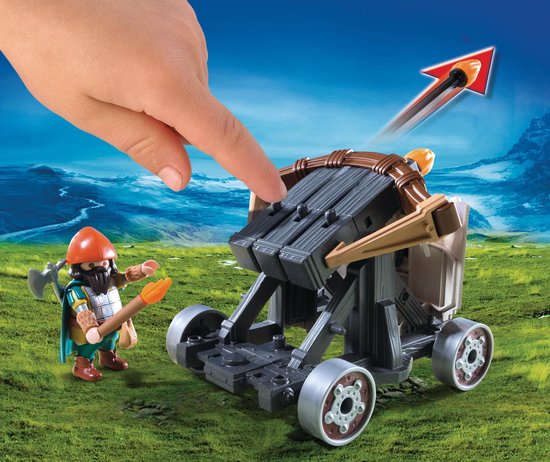 PLAYMOBIL  Mobiele ballista met ponys en dwergen - 9341