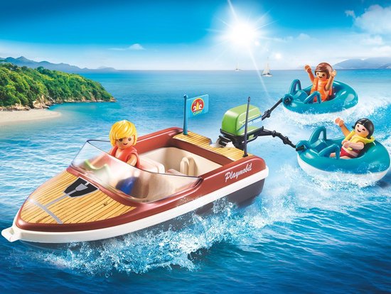 PLAYMOBIL  Motorboot met funtubes - 70091