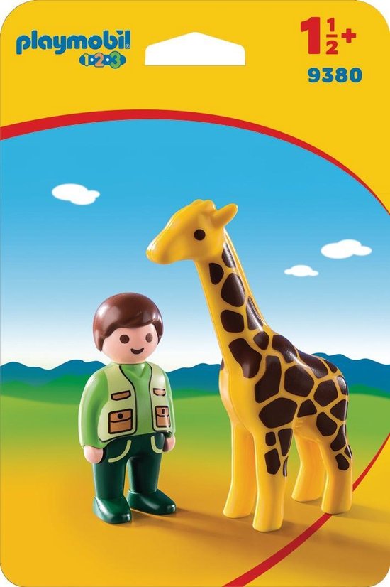 PLAYMOBIL 1.2.3 Dierenverzorger met giraf - 9380