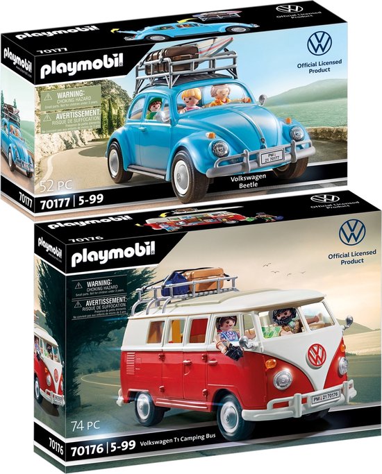 Volkswagen 2-delig set VW T1 campingbus + VW Kever