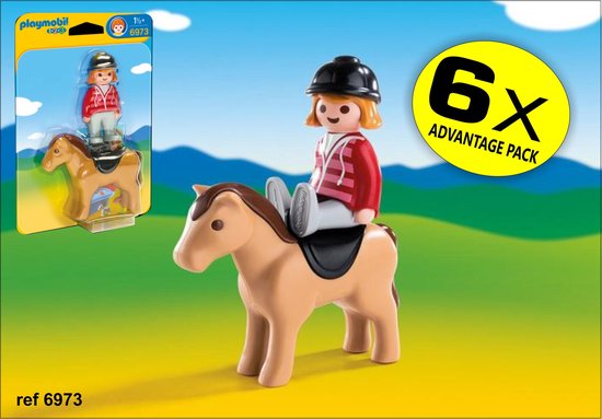 6 x PLAYMOBIL 123 Ruiter met paard - 6973PLAYMOBIL 123 Ruiter met paard - 6973