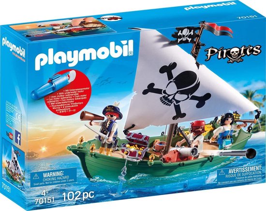 PLAYMOBIL  Piratenschuit met onderwatermotor - 70151