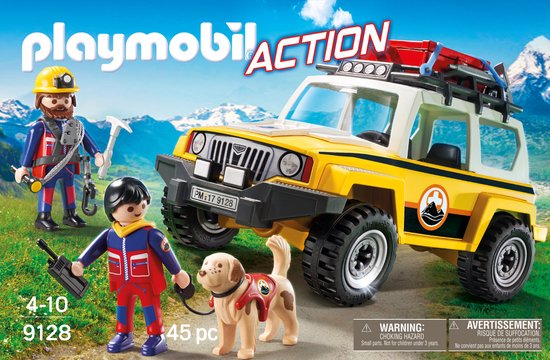 PLAYMOBIL Reddingswerkers met terreinwagen  - 9128