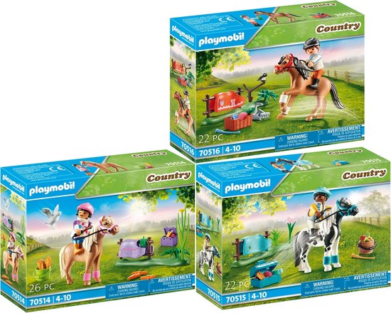 Country 3-delig set Verzamelpony Ijslander + Lewitzer + Connemara