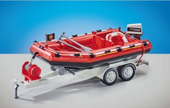 Playmobil Plus 9845 - Brandweerboot met aanhangwagen