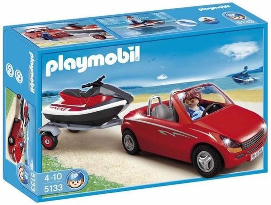 Playmobil Cabrio Met Aanhangwagen En Jetski - 5133