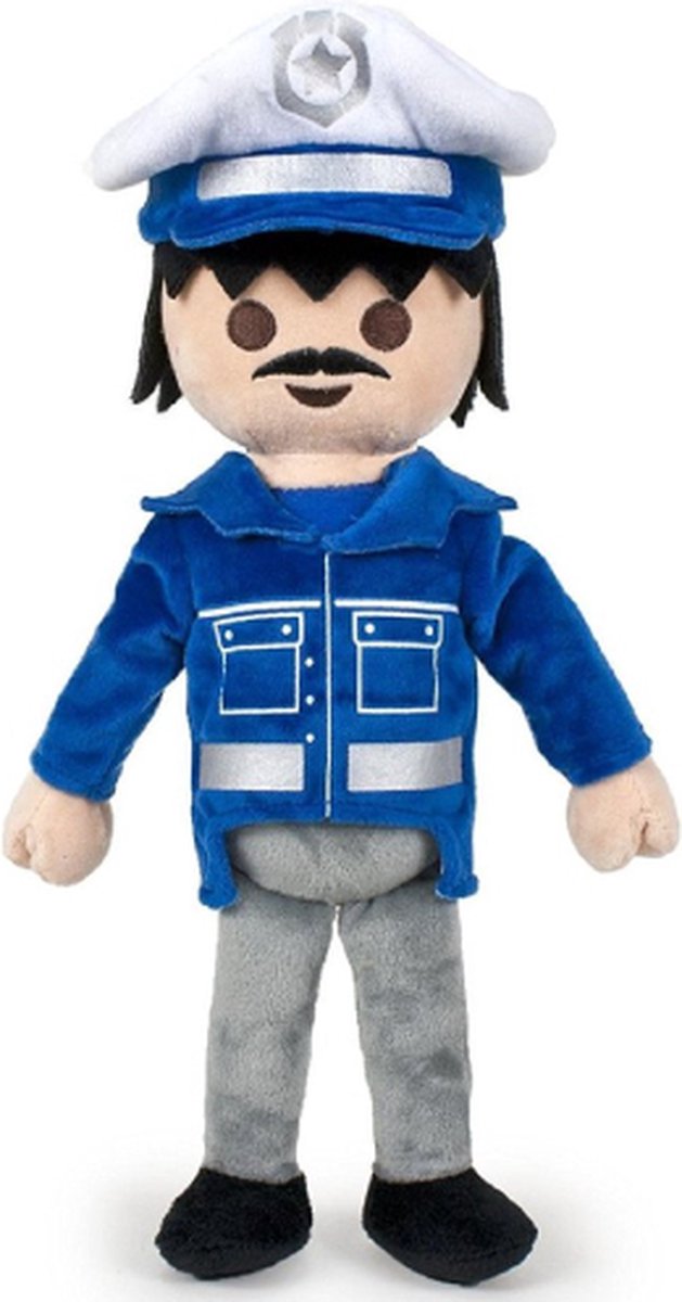 Politie Playmobil Pluche Knuffel 32 cm - Speelgoed Knuffels voor kinderen jongens meisjes - Brandweer Politie City Life Action - Playmobil 123 Princess Country Family Fun - Junior Wiltopia Paarden Cadeau