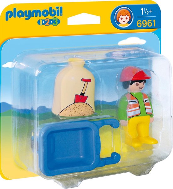 Playmobil 123 Arbeider met kruiwagen - 6961