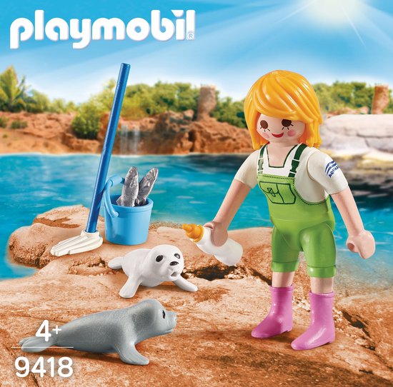 PLAYMOBIL Dierenverzorgster met zeehondenpup - 9418