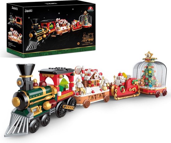 Jaki - Frozen kerstmis bouwset trein | Classic speelgoed kerst winter ster | Kerstboom bloemen bouwsets | Christmas kerstballen decoratie cadeau geschenkset kinderen & volwassenen | 1011 bouwstenen (niet compatibel met lego of mould king stenen)