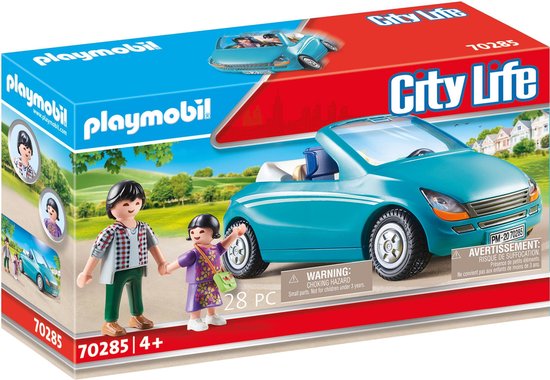 PLAYMOBIL City Life Papa met meisje en cabrio - 70285