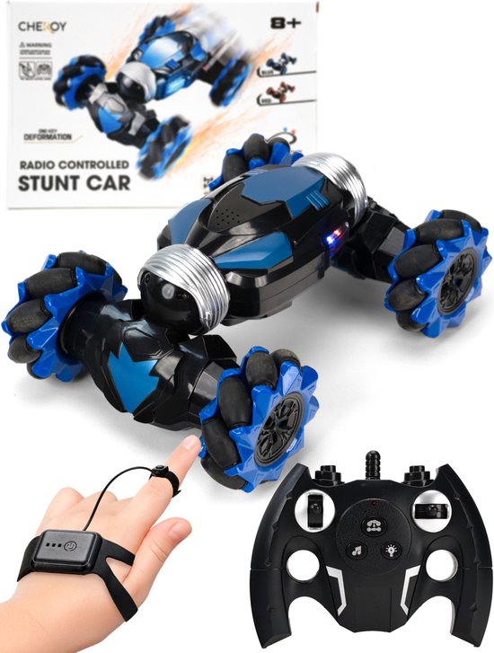 Chéroy RC Stunt Car - Blauw - Hyper 4WD Twist - Radiografisch Bestuurbare Stunt Auto - RC Auto - Offroad - Voor Binnen en Buiten