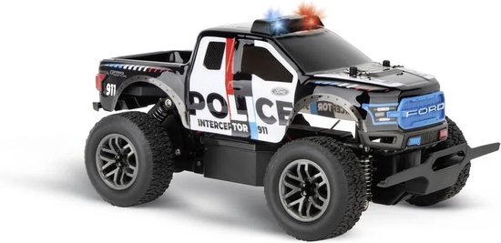 1:18 Carrera RC Auto Ford F-150 Raptor Police - Zwart Wit - 2,4GHz RC Model Kant en Klaar