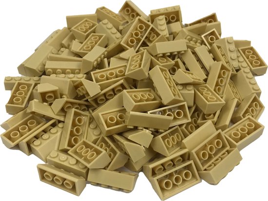 100 Bouwstenen 2x4 dakpan 45 graden | Tan | Compatibel met Lego Classic | Keuze uit vele kleuren | SmallBricks