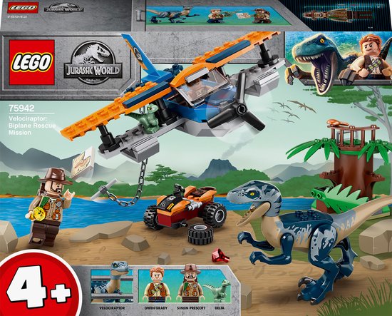 LEGO Jurassic World 4+ Velociraptor: Tweedekker Reddingsmissie​ - 75942