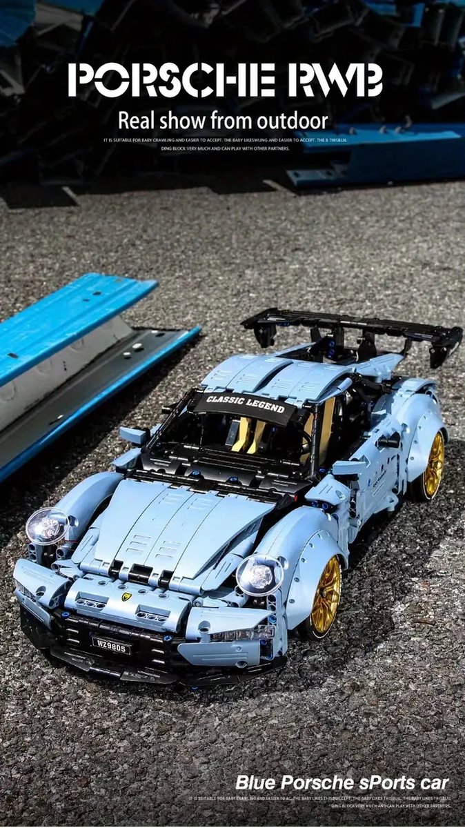 BrzXproe 2258-delig Sportcoupé Bouwblokkenmodel - Schaal 1:10 - Verzamelbaar en Educatief STEM Speelgoed - Gemakkelijke Montage - Ideaal Cadeau voor 14+ Jaar (Compatibel met LEGO of LEGO Technic)