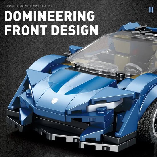 Reobrix Technologie Serie 805 – Voertuig Bouwpakket – 372-delige City Racing Sportwagen – DIY Model – ABS Kunststof Bouwstenen (compatibel met LEGO en LEGO Technic)