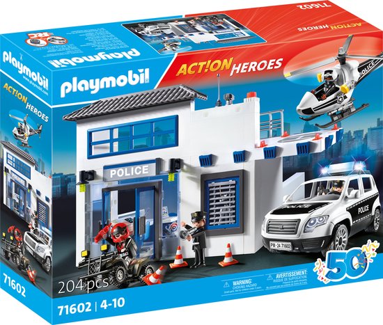 PLAYMOBIL Action Heroes 50YR Politiepost met voertuigen - 71602