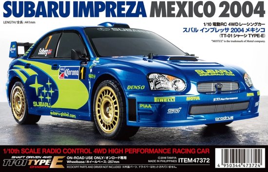 TAMIYA Radiografisch Bestuurbare 1/10 Subaru Impreza WRX TT-01E - 47372 ( Bouwdoos )