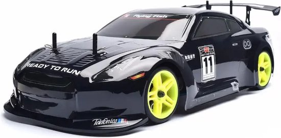 DrPhone RCZ Nitro - RC Auto - 4WD - 1:10 On Road Racing - 70km/h - Drift Voertuig met 4X4 Nitro Gas - Hoge snelheid - Special Edition met Gele velgen