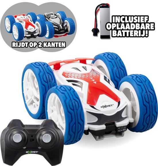 Exost RC Mini Flip NEO wit 1:34 - bestuurbare stuntauto - incl. oplaadbare batterij - RC auto