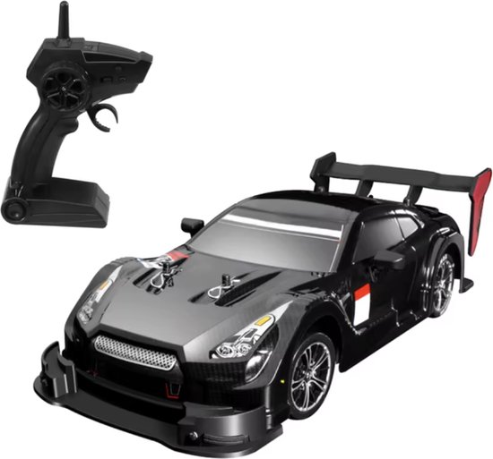 J&R Afstand bestuurbare auto - Bestuurbare raceauto - RC voertuig - Drift auto - Zwart - 4WD - 30 km/u