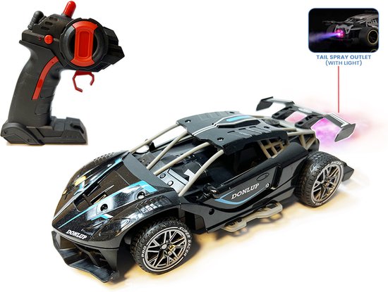 Rc Sport Race Car with Spray - bestuurbare auto 1:18 - oplaadbaar - 2.4GHZ