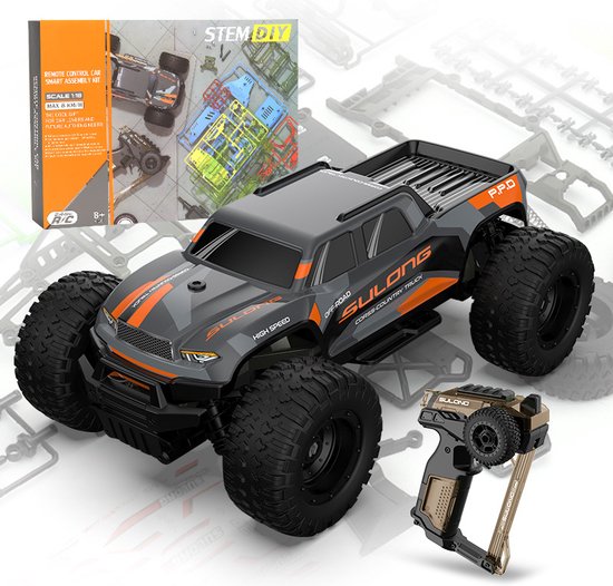 Fuegobird 1：18 Met afstandsbediening RC DIY speelgoedauto - 2.4 G - monteren - zwart