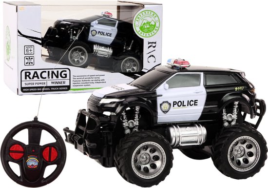 Playos® - RC Off-road Politieauto - 1:24 - Bestuurbare Auto - Rollenspel - Speelgoed - Politie - Sinterklaas - Kerst