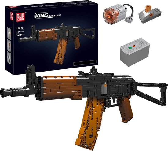 Mould King - Technic AK-47 pistool | Army geweer | Creator classic nerf motor bouwpakket | Technische speelgoed expert ideas voor volwassenen | 1418 bouwstenen modelbouw (compatibel met lego , sluban of mega bloks) Kerst of Sint cadeautjes