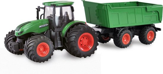 Afstandbestuurbare tractor met aanhanger 1:24