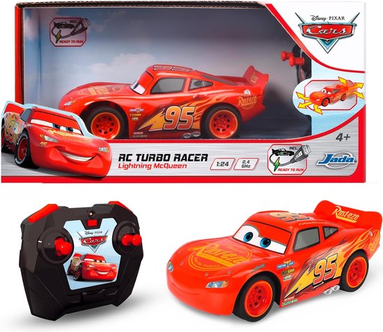 Cars Raceauto - Bestuurbare auto - RC Cars 3 Lightning McQueen Turbo Racer - Bestuurbare auto - 1:24, Vanaf 4 jaar