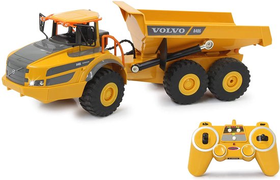 1:26 Jamara 405056 RC Vrachtwagen Volvo A40G Kiepwagen - Geel - 2,4GHz RC Model Kant en Klaar