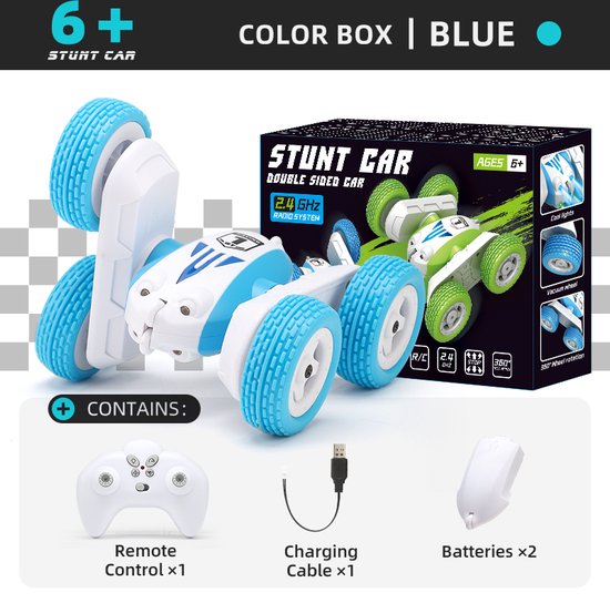 Fuegobird RC Auto - Mini Stunt op afstand bestuurbare auto - blauw