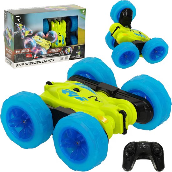 Revolt Flip Speeder RC Car - Afstandsbestuurbare Stunt Auto - Syma Stuntcar - 360° Spins met Lichtgevende Wielen - USB-Oplaadbaar