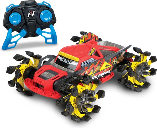 NIKKO RC 10212 Rock CrushR, Bestuurbare Auto RC Auto, Offroad Voertuig tot 14 km/h, Automatisch Uitschuifbare Wielen, Extra Grip, 100 m Bereik, 2,4 GHz, Voor Kinderen vanaf 6 Jaar & Volwassenen, ca. 33 cm, Rood