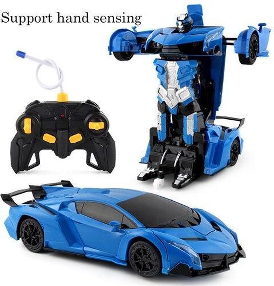 M.T.C © RC Transformer ROBOT auto Lamborghini bestuurbare BLAUW