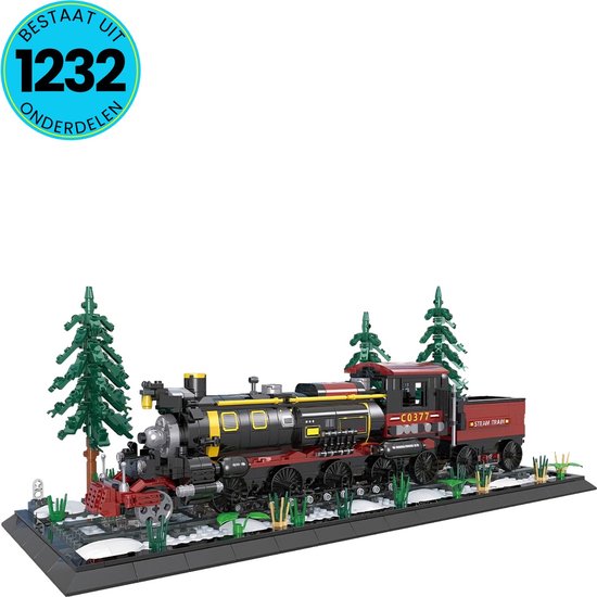 Kerstmis Trein Speelgoed Set - Geschikt Voor LEGO - 1232 Bouwstenen - Vanaf 6 Jaar - Bouwset - STEM Speelgoed - Bouwsets - Bouwspeelgoed - Inclusief Handleiding