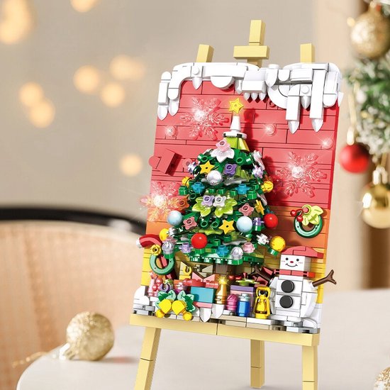 Christmas Tree Building blocks - Kerstboom Schilderij Bouwset - Kerstboom Puzzel - Kleurrijke Kerstboom Bouwpakket - Compatibel met LEGO – Educatief STEM Speelgoed - 577 Stuks