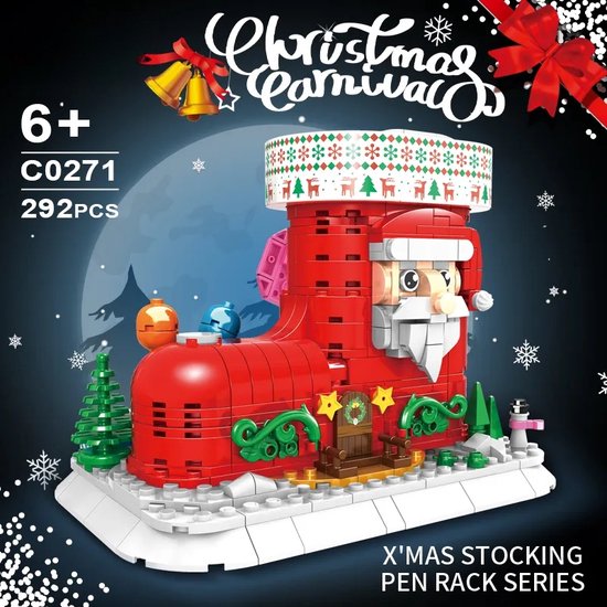 Kerstlaars Bouwset - Kerstsokken bouwblokjes - Christmas Building Blocks Set - Magisch kerstcadeau - Creatief Bouwspeelgoed - Compatibel met LEGO – Educatief STEM Speelgoed - 396 Stuks