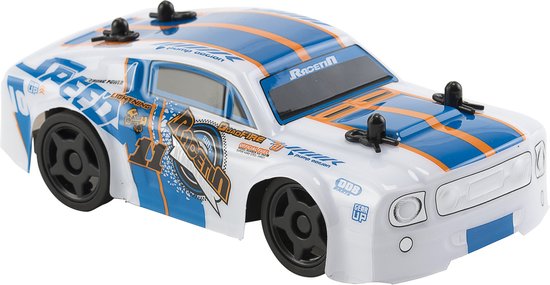 Race-tin Rc Auto Mustang 15 Cm 1:32 Wit/blauw