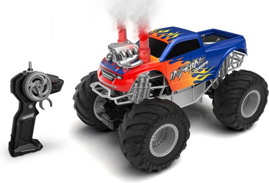 Revolt RC Monstertruck - Grote Afstandsbestuurbare Inferno Cruiser Pick-Up Truck - Syma Auto - USB-Oplaadbaar - Met Realistisch Geluid en Rookeffect en Vlammen